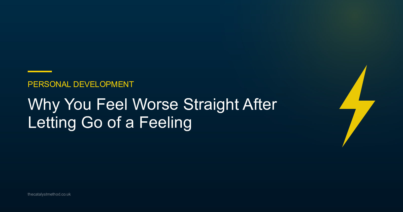 Why You Feel Worse Straight After Letting Go of a Feeling